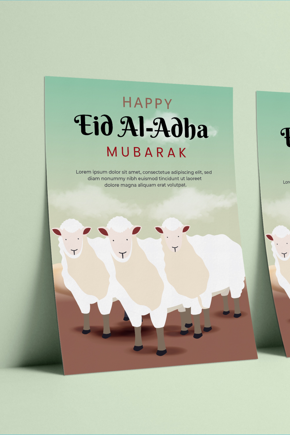 Eid Al Adha flyer Poster, Free vector pinterest preview image.