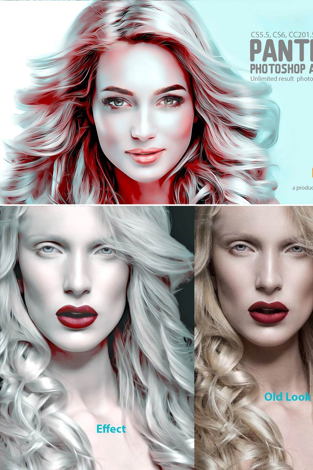 Glamour Retouching Action pinterest preview image.