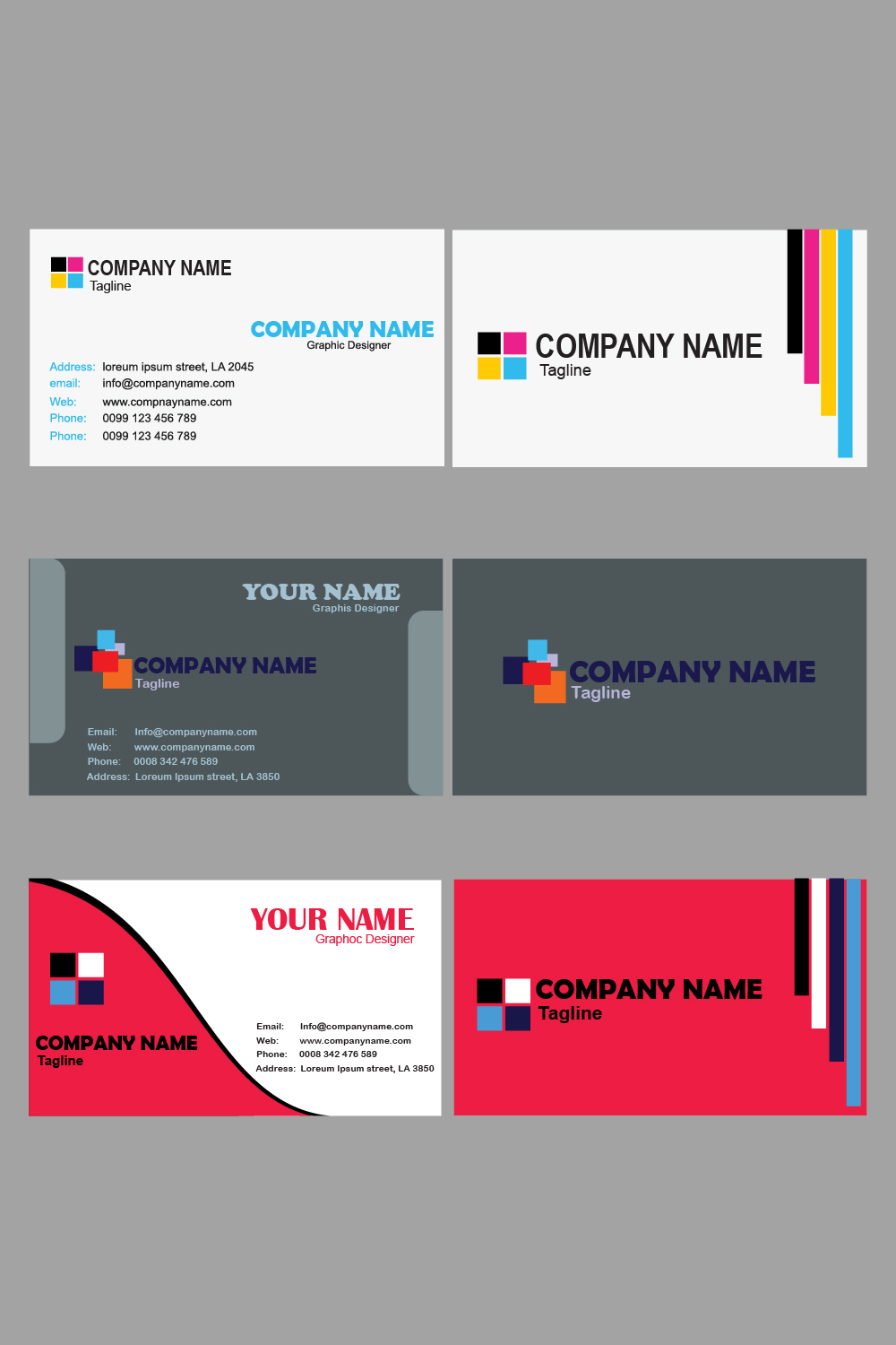 Master Bundle of three Business Cards pinterest preview image.