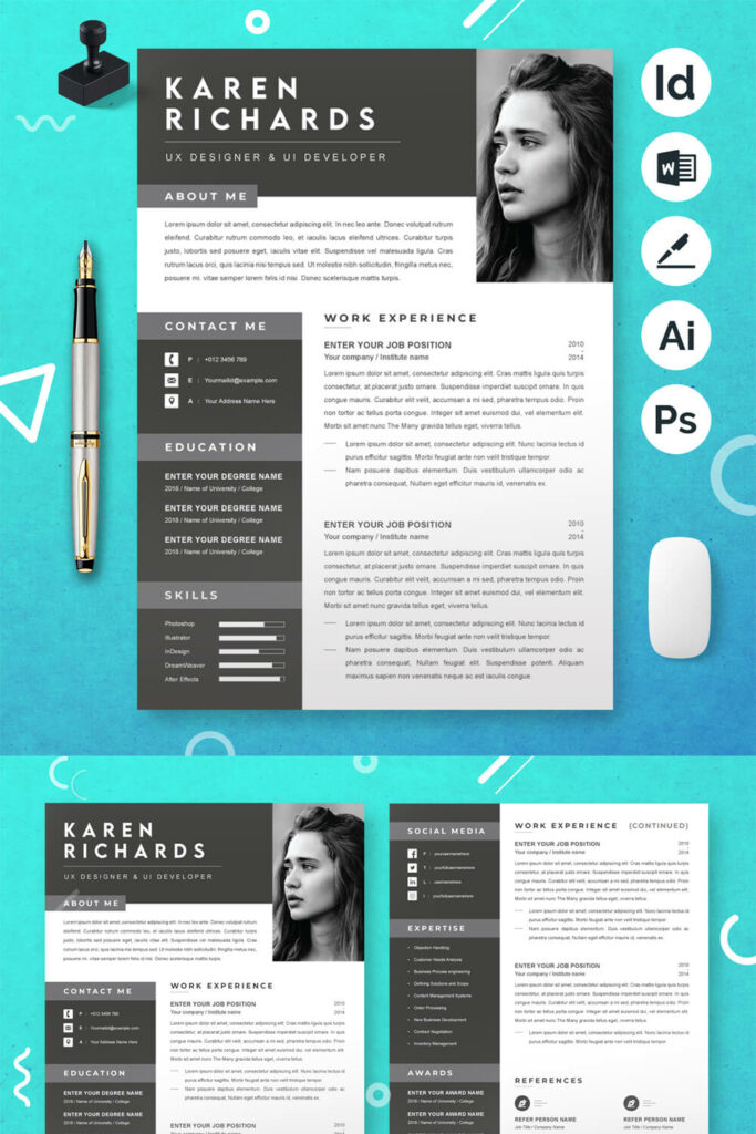 Creative Professional Resume Template Minimal Resume Template