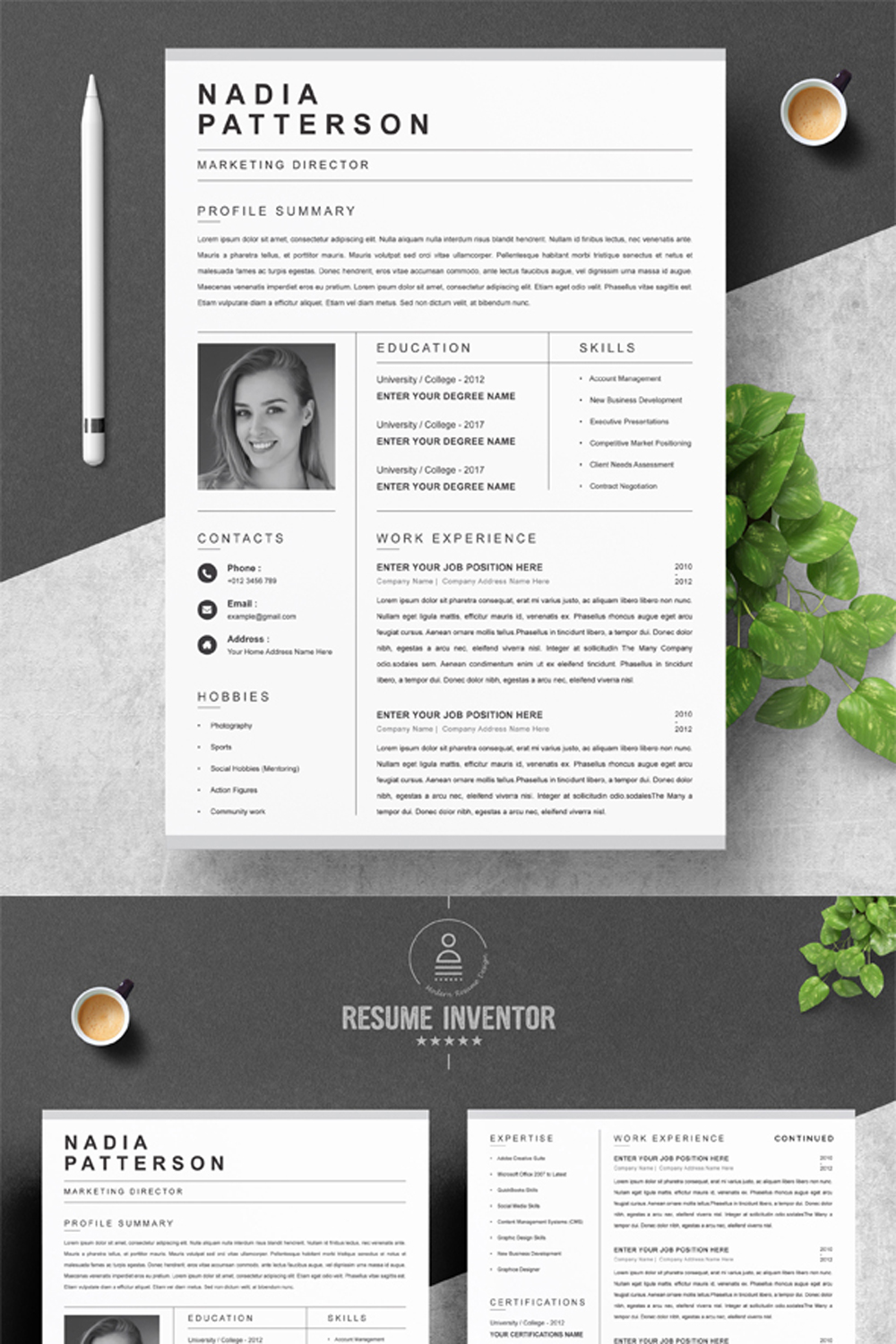 Marketing Director CV Template | Professional Resume | CV Template pinterest preview image.