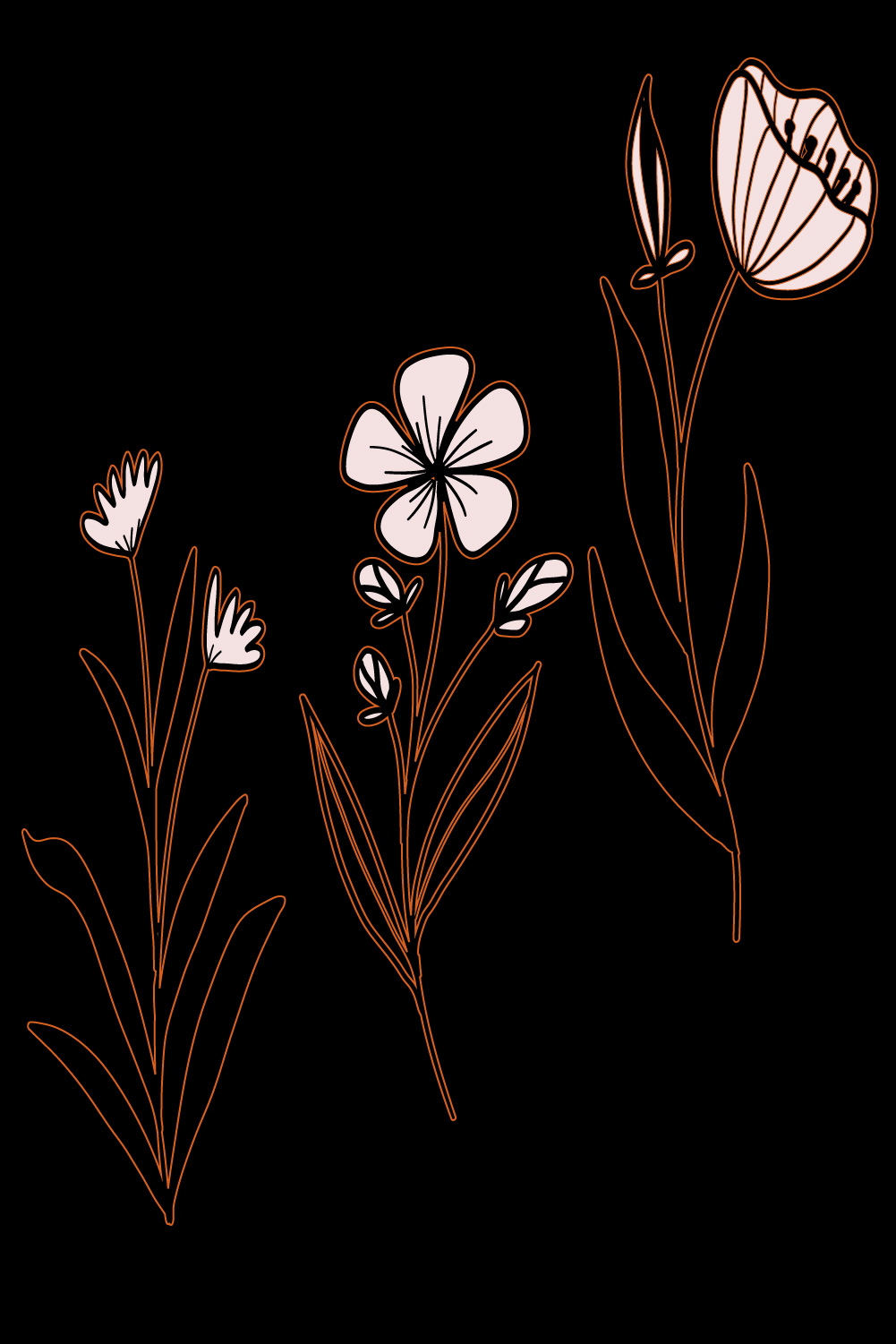 pinterest image of 3 botanical flowers 379