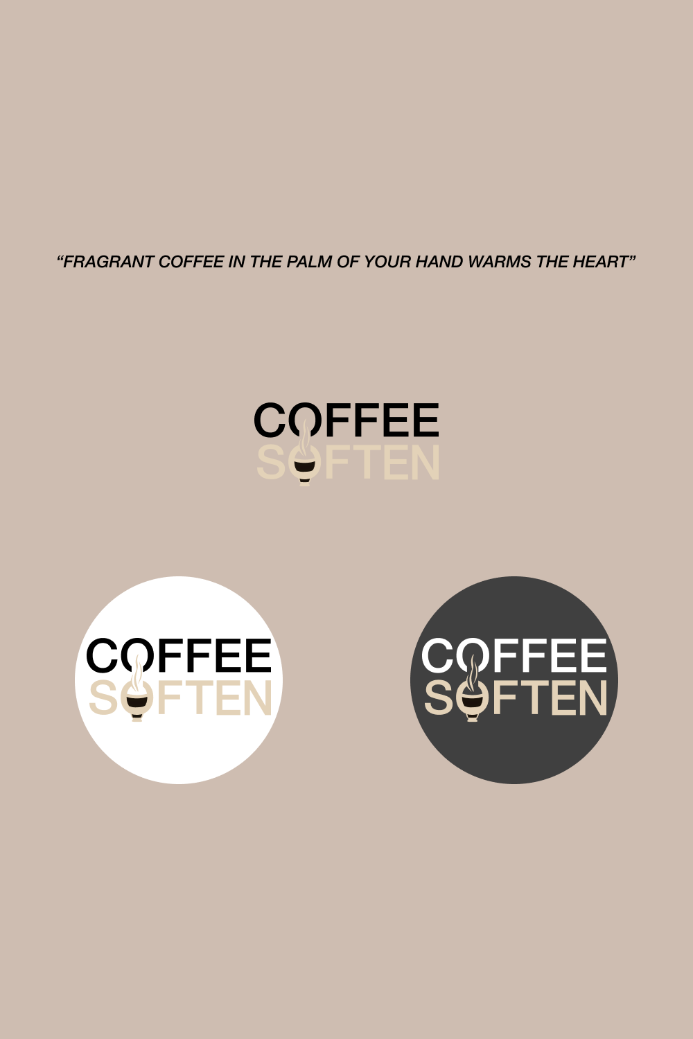 Coffee shop logo design Сoffee Soften pinterest preview image.