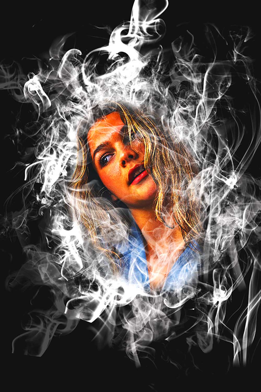 Pro Smoke Photoshop Action pinterest preview image.