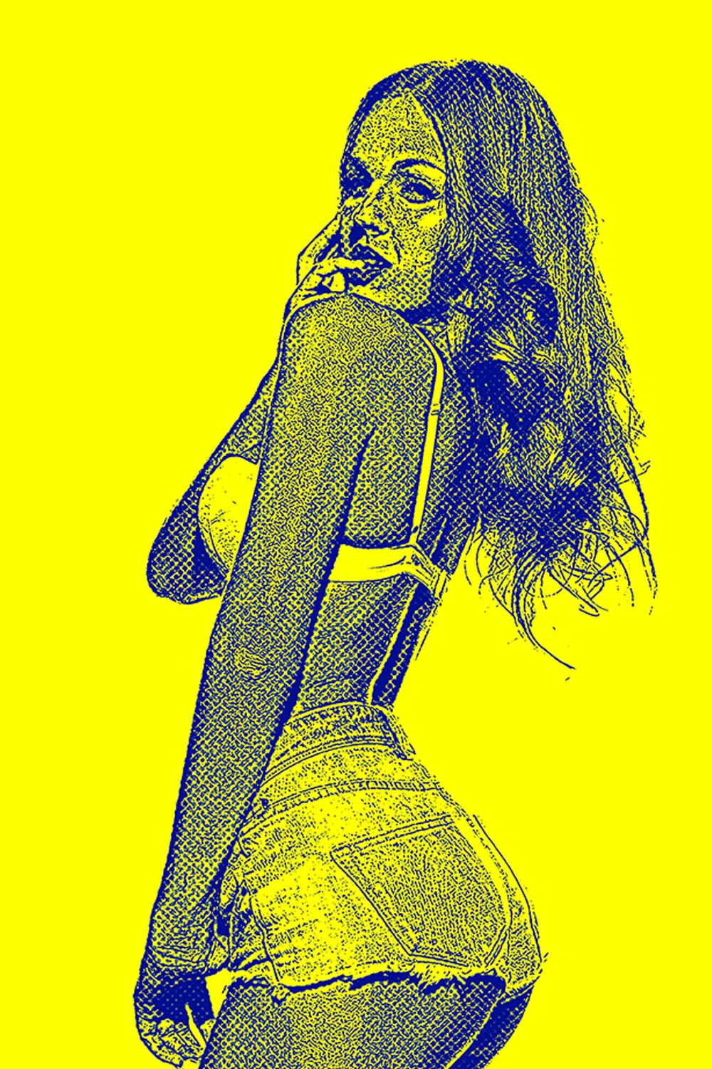 Stylish Comic Halftone Photoshop Action pinterest preview image.