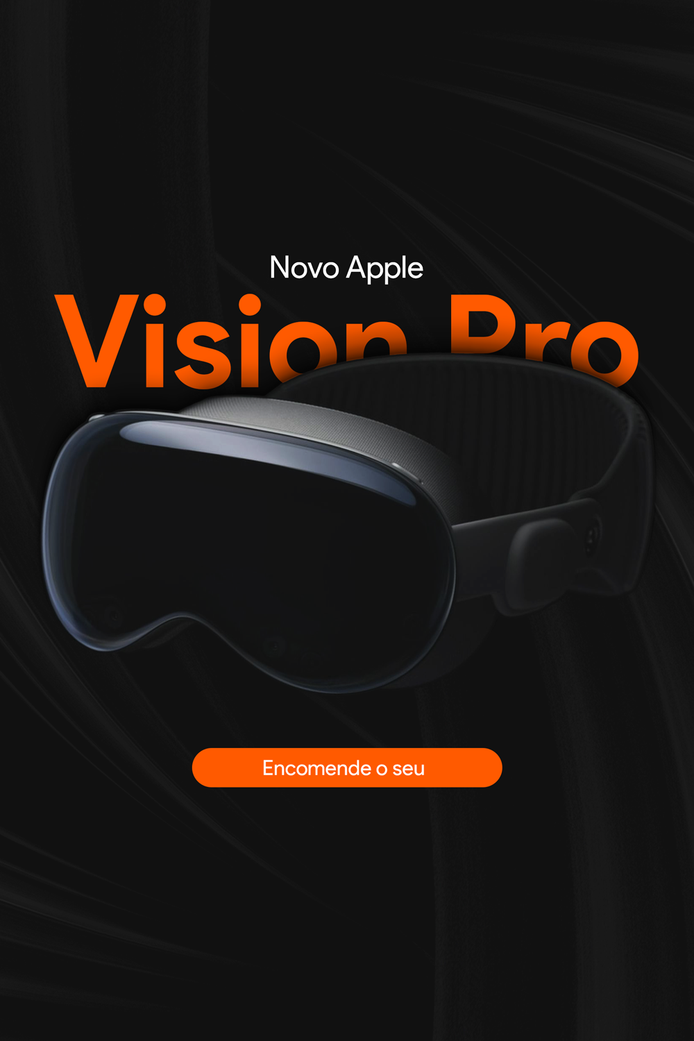 Vision Pro Apple PSD File Social Media Design Post Template pinterest preview image.