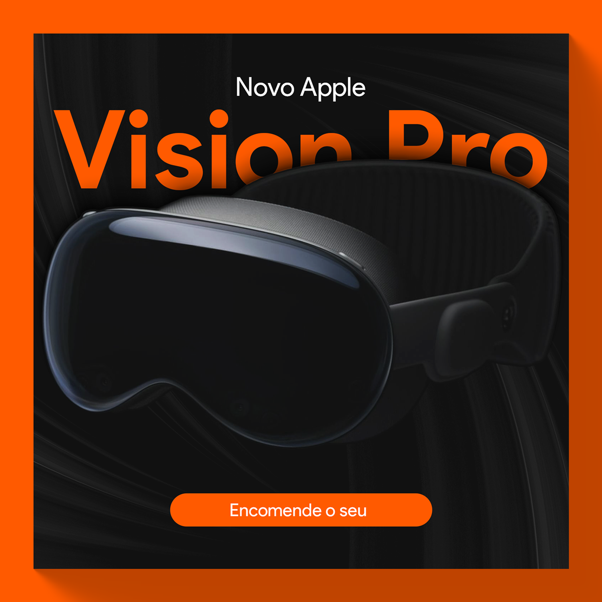 Vision Pro Apple PSD File Social Media Design Post Template preview image.