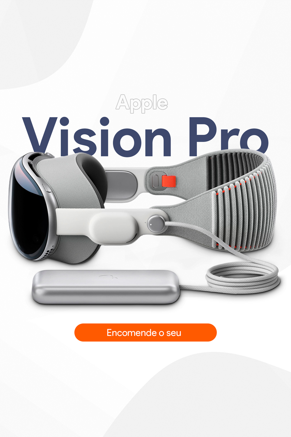 Vision Pro Apple PSD File Social Media Design Post Template pinterest preview image.
