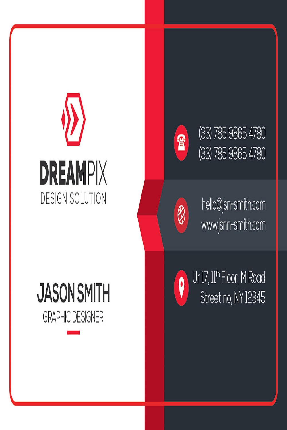 Mockup business card pinterest preview image.