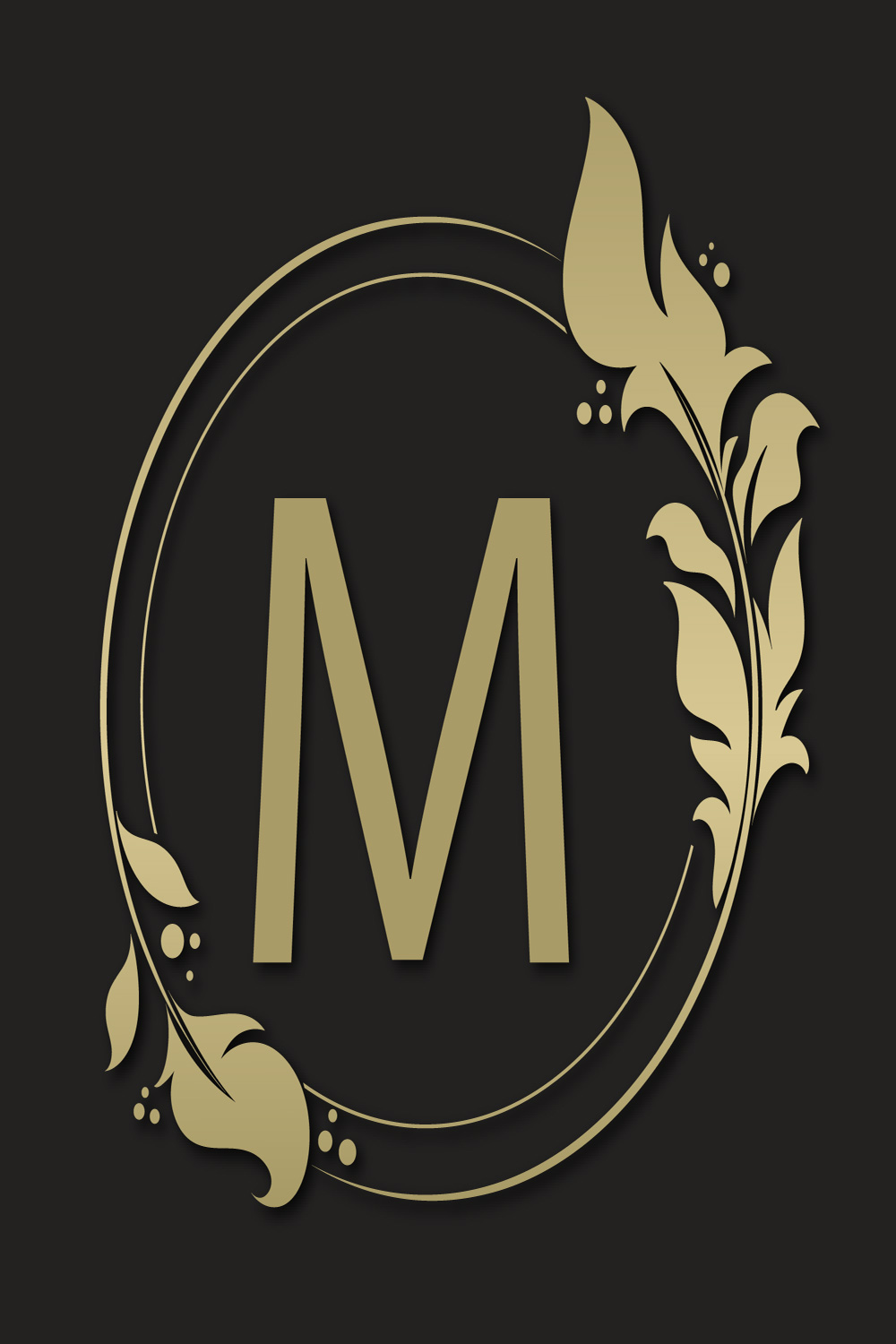 Golden elegant logo with frame pinterest preview image.