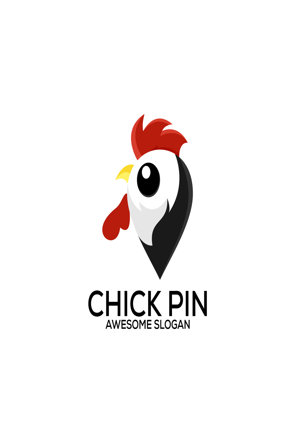 chicken pin logo design colorful icon pinterest preview image.