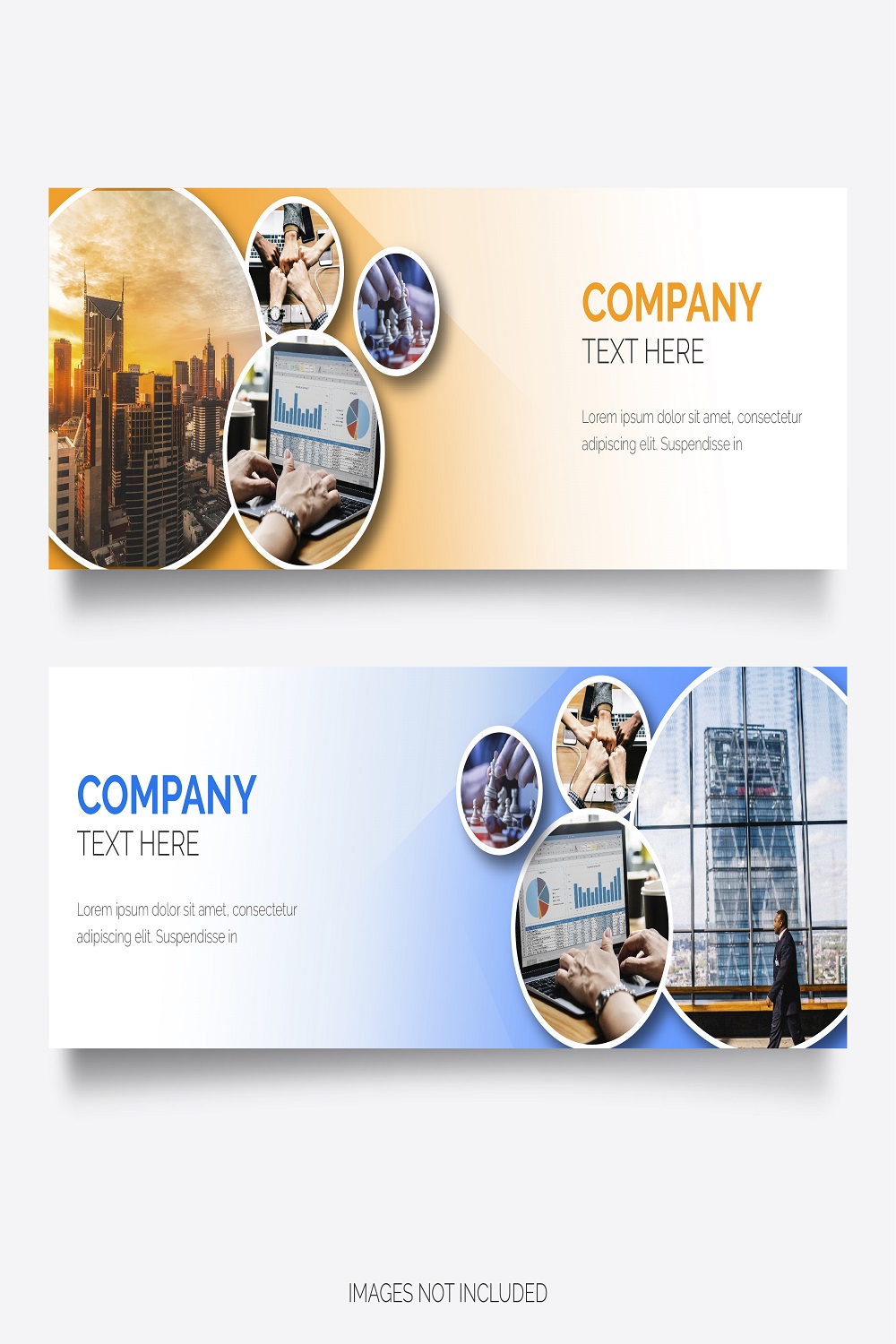 Modern business banner with circle shapes pinterest preview image.