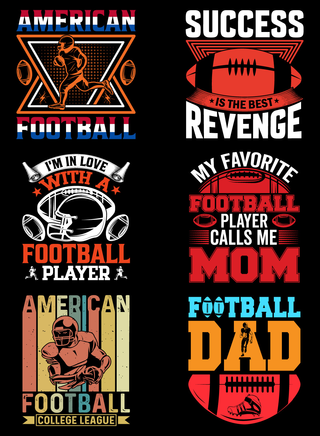 premium vector american football t shirt design bundle 382