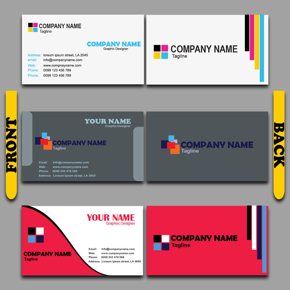 Master Bundle of three Business Cards preview image.