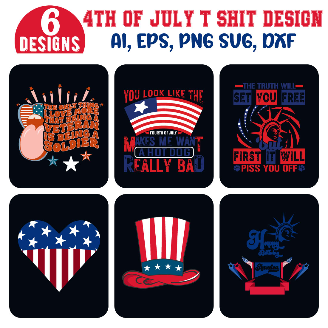 4th of July shirt, Happy 4th July, USA T-Shirt Design, Independence T-Shirt, 4th Of July T-Shirt Design, 4Th July America Independence Day Vector T-shirt cover image.