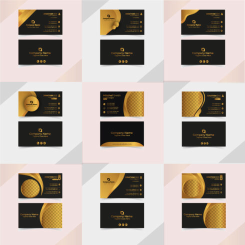 Corporate Business Card Design With Golden Colour cover image.