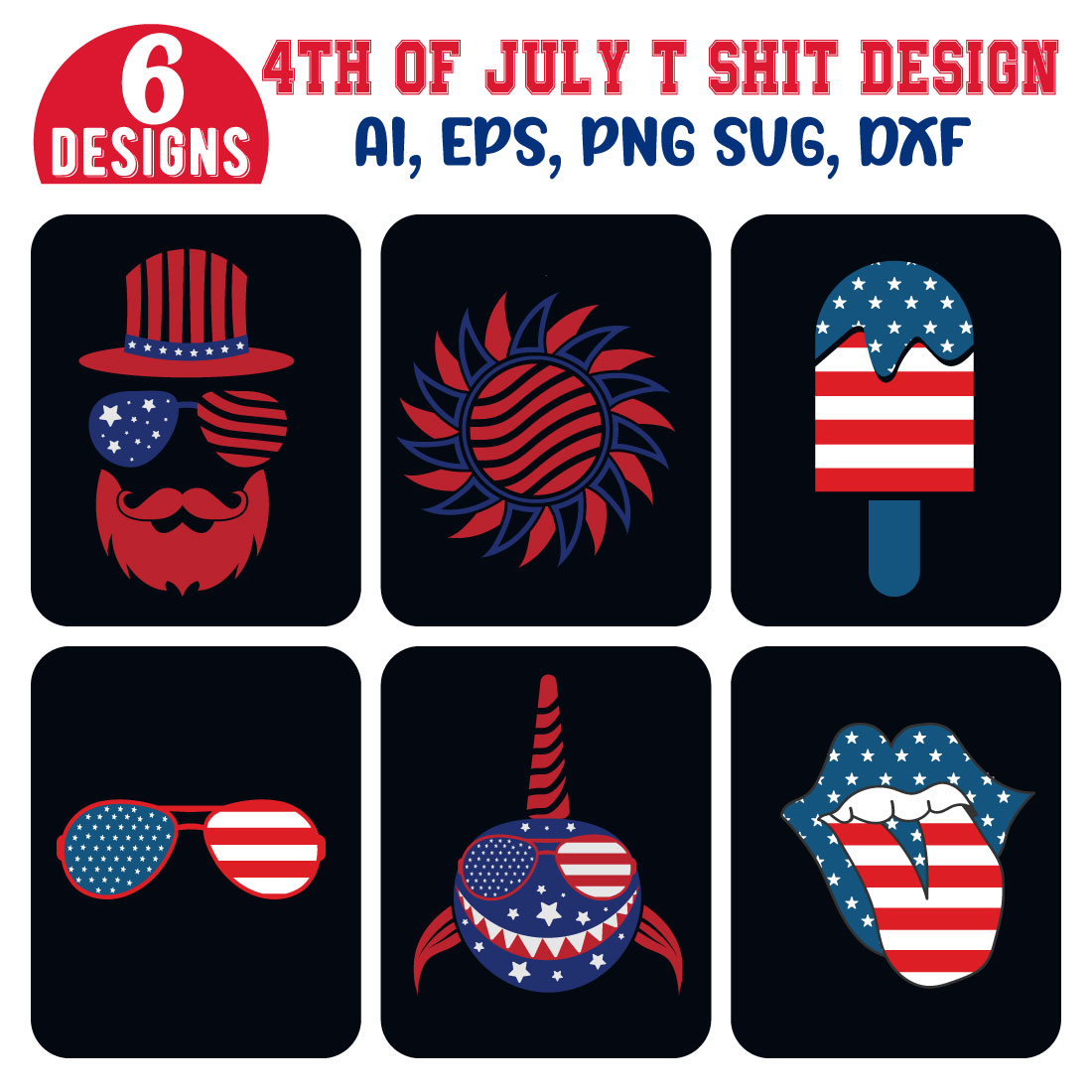 4th of July shirt, Happy 4th July, USA T-Shirt Design, Independence T-Shirt, 4th Of July T-Shirt Design, 4Th July America Independence Day Vector T-shirt, National day t shirt Design Bundle preview image.