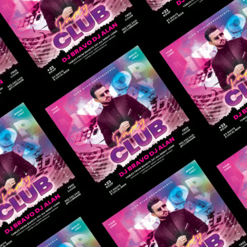 Club Dj Night Party Flyer Template cover image.