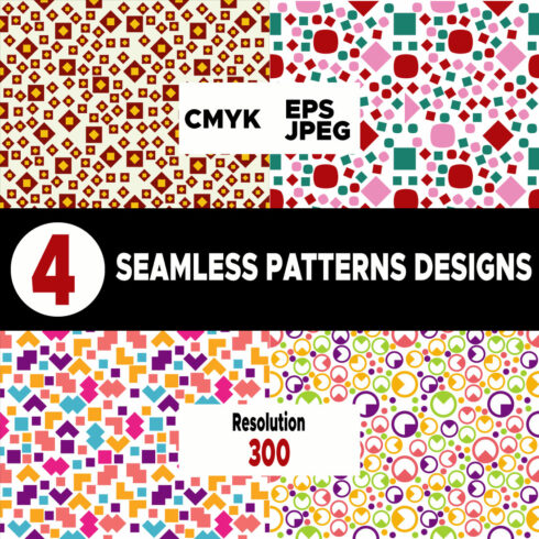 Seamless and Abstract Patterns Design Geometric Shape Pattern Bundle cover image.