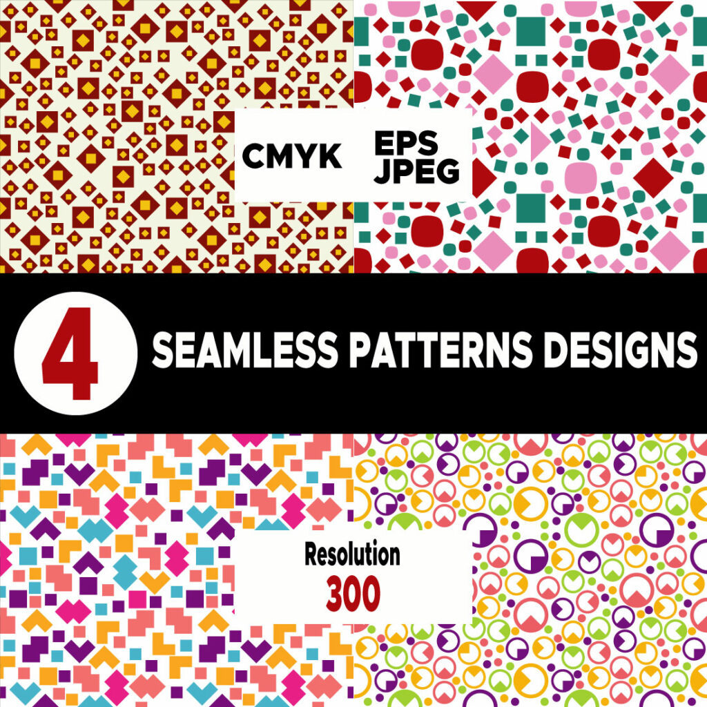 Seamless and Abstract Patterns Design Geometric Shape Pattern Bundle ...
