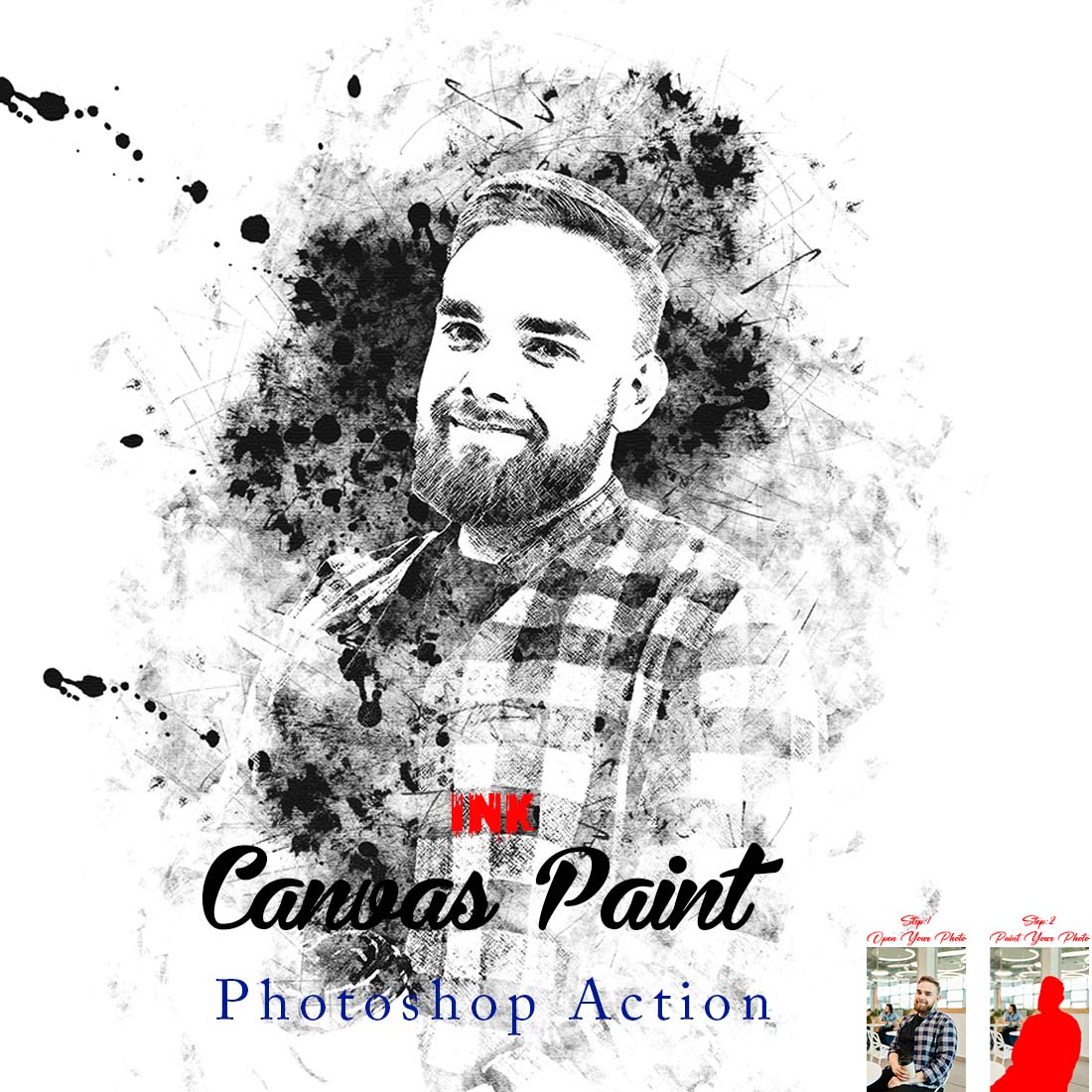 Ink Canvas Paint Photoshop Action cover image.