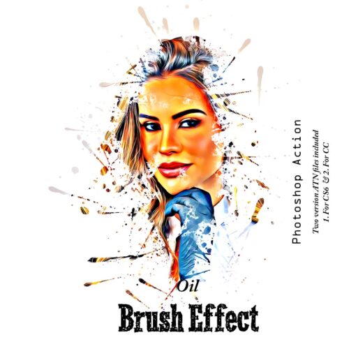 Oil Brush Effect Photoshop Action cover image.