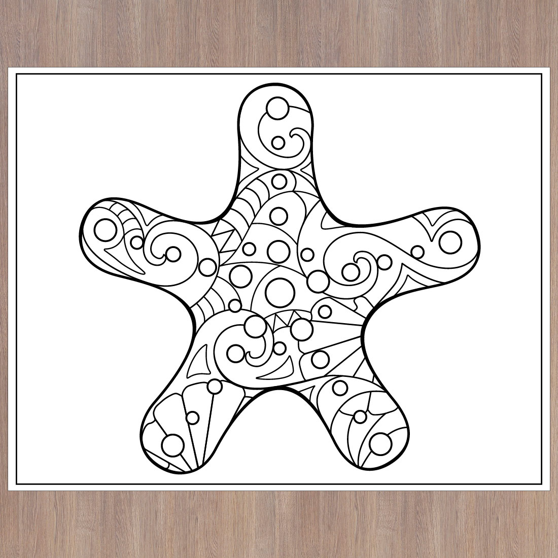 Marine Zentangles 8 coloring pages preview image.