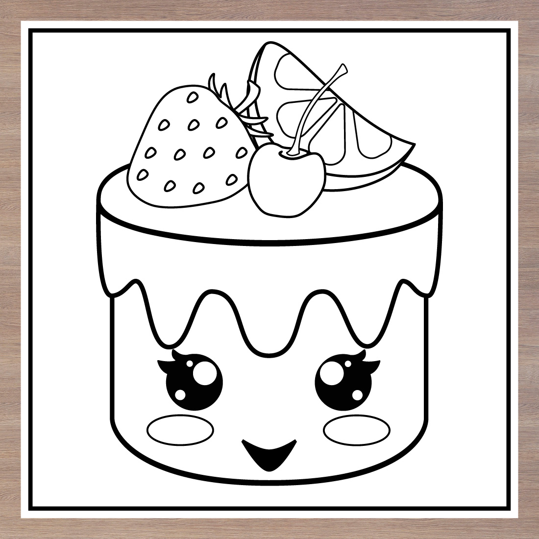 Cute Smiling Muffins - Coloring Pages preview image.