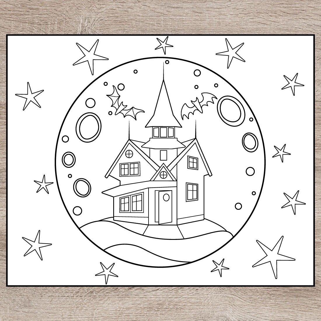 Halloween night - 4 holiday coloring pages preview image.