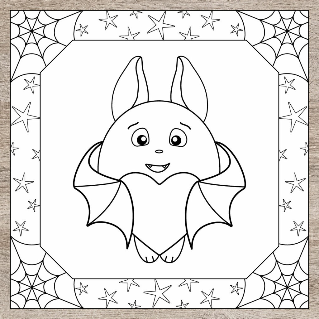 Cute Bat Celebrates Halloween - 5 Coloring Pages - MasterBundles