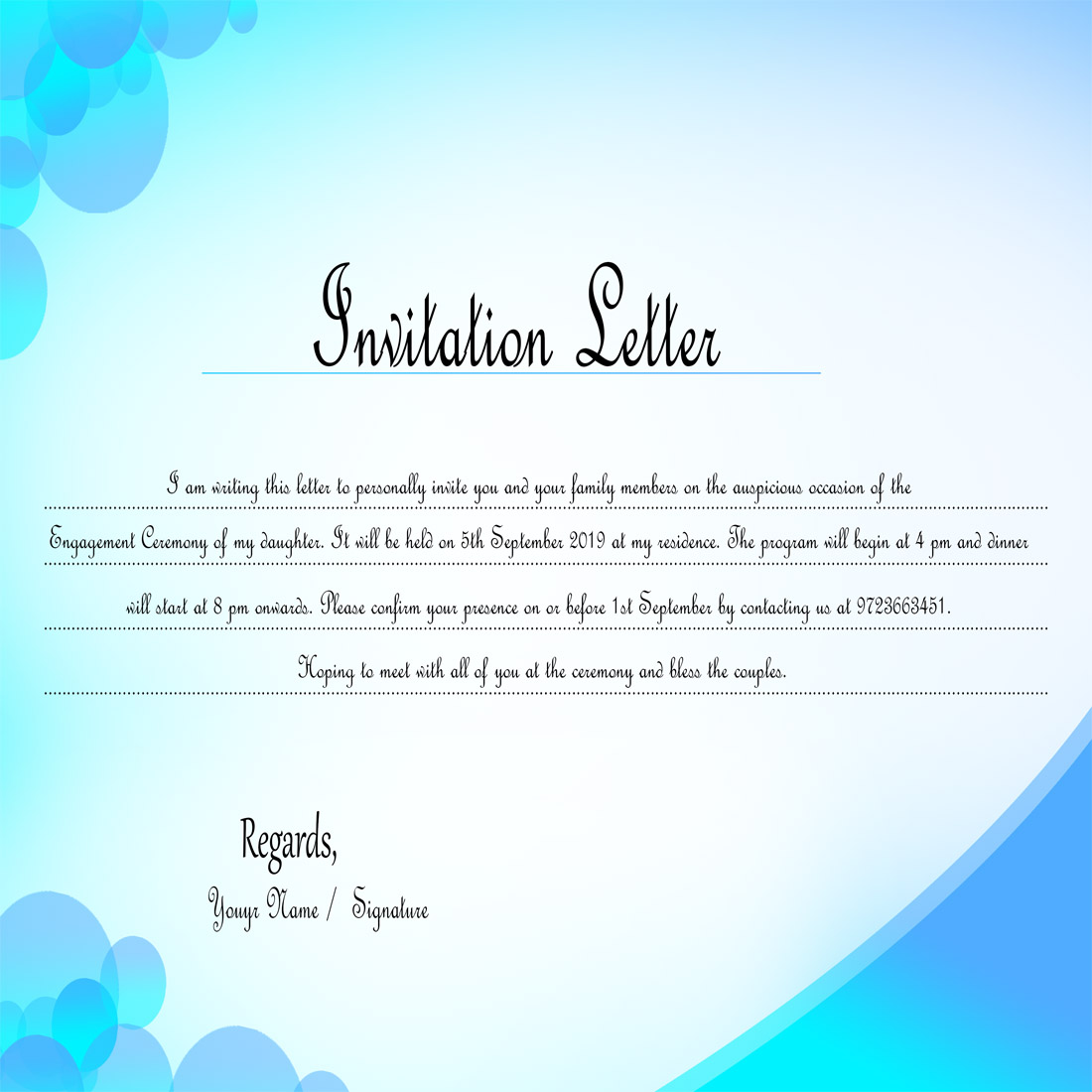 business invitation letter preview image.