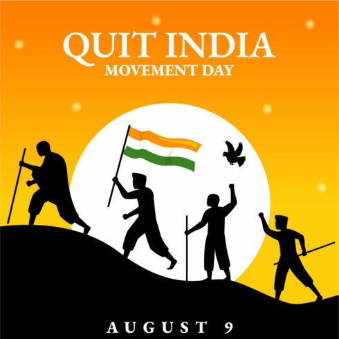 8 Quit India Movement Day Illustration cover image.