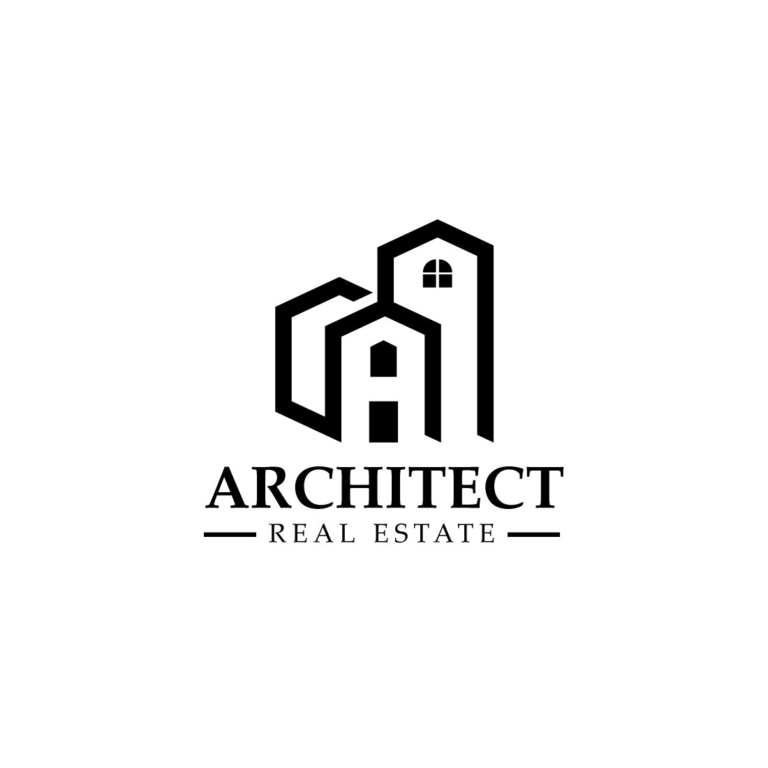 Initial letter A real estate logo design vector design preview image.