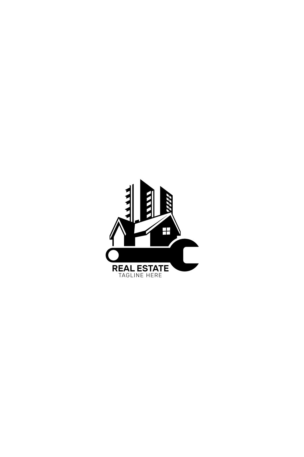 Luxury real estate or property logo pinterest preview image.