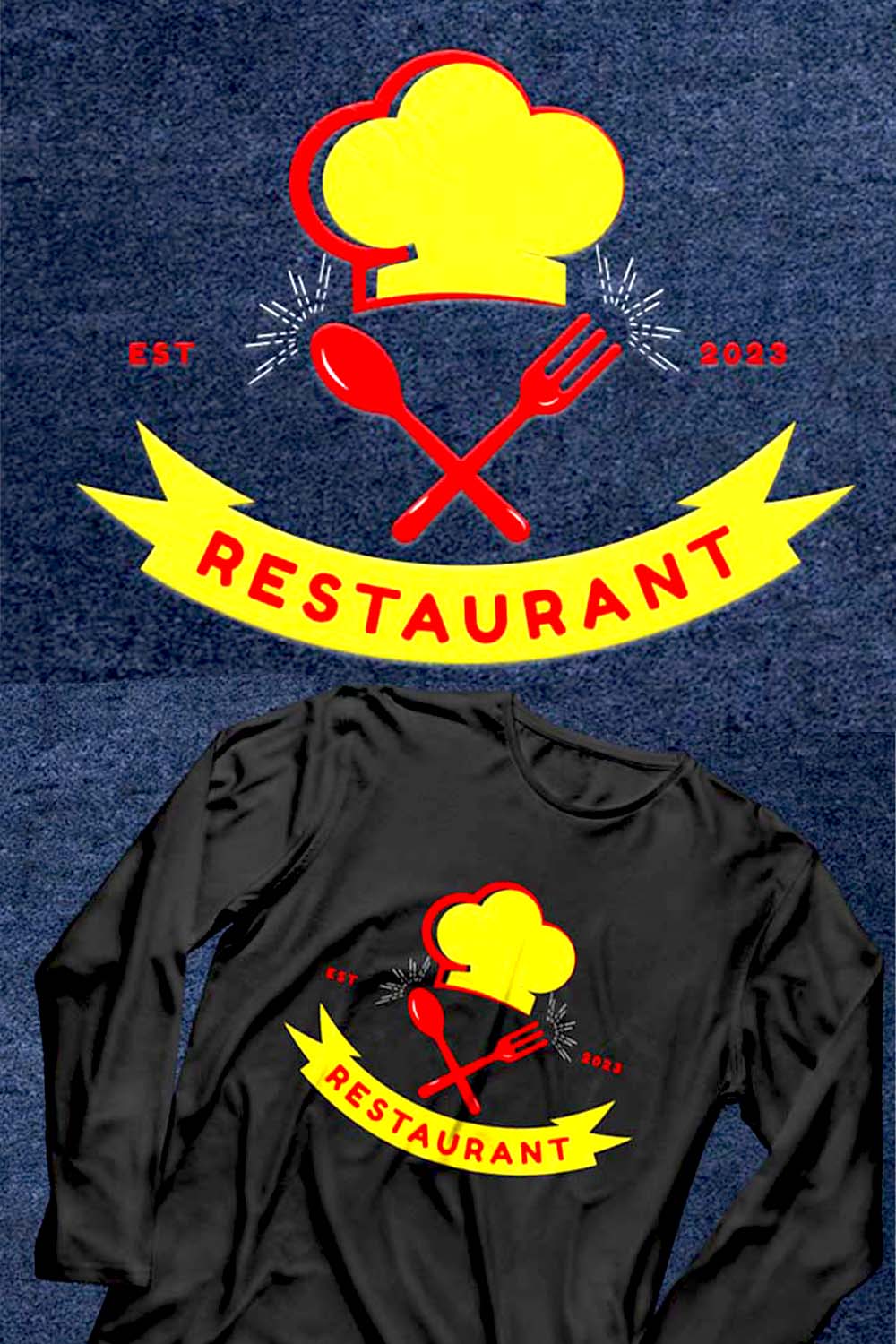 Professional Restaurant Food & T-Shirt Logo Design Vector | Master Bundles pinterest preview image.