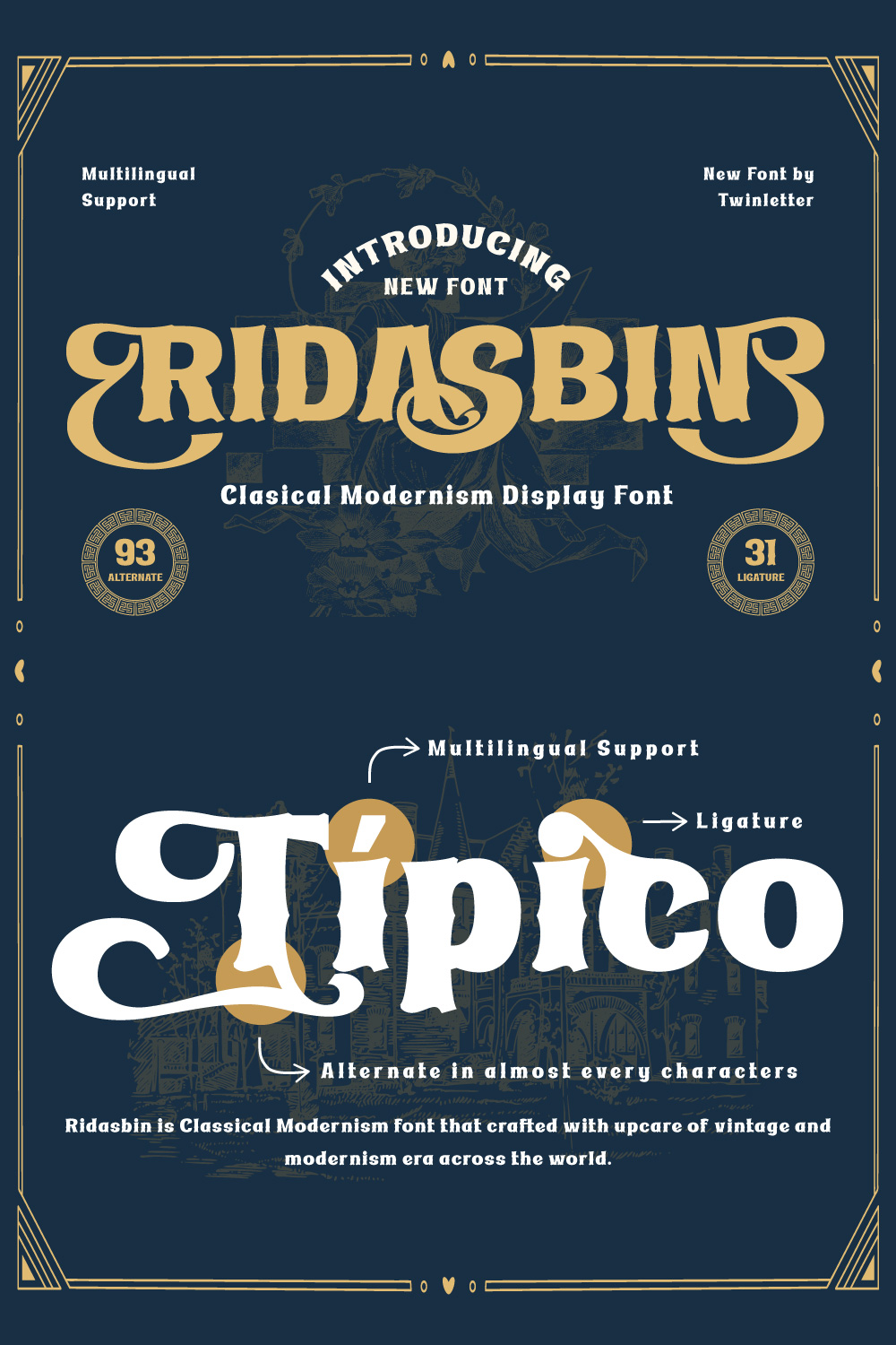 Ridasbin | Serif Classic Modernism pinterest preview image.