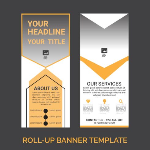 Vector professional roll up vertical banner template design cover image.