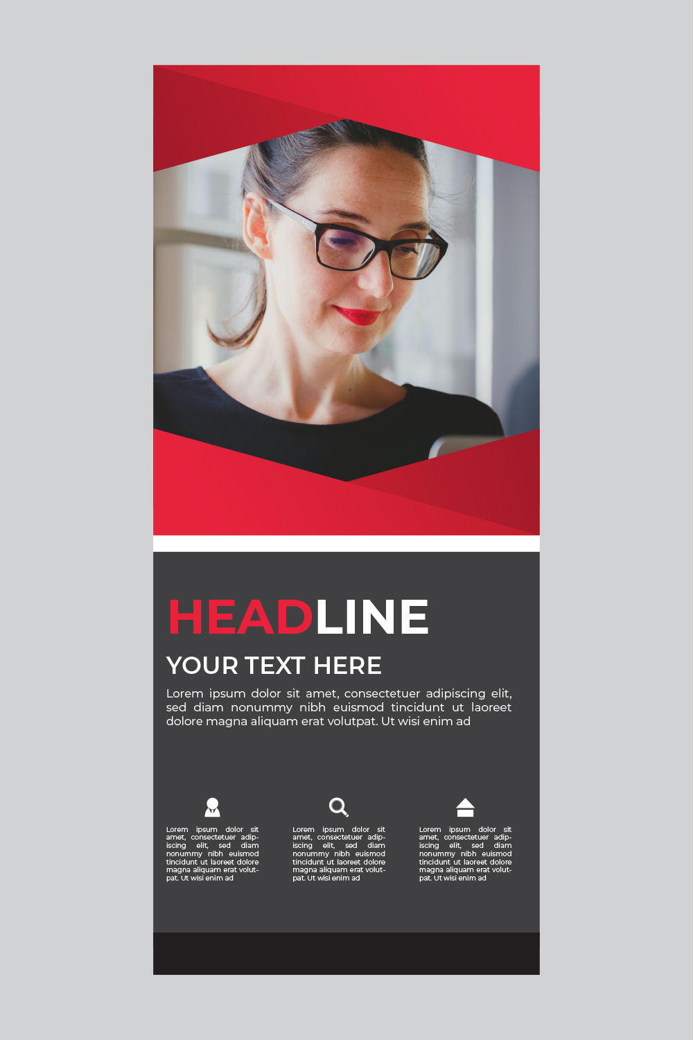 Roll up banner design template pinterest preview image.