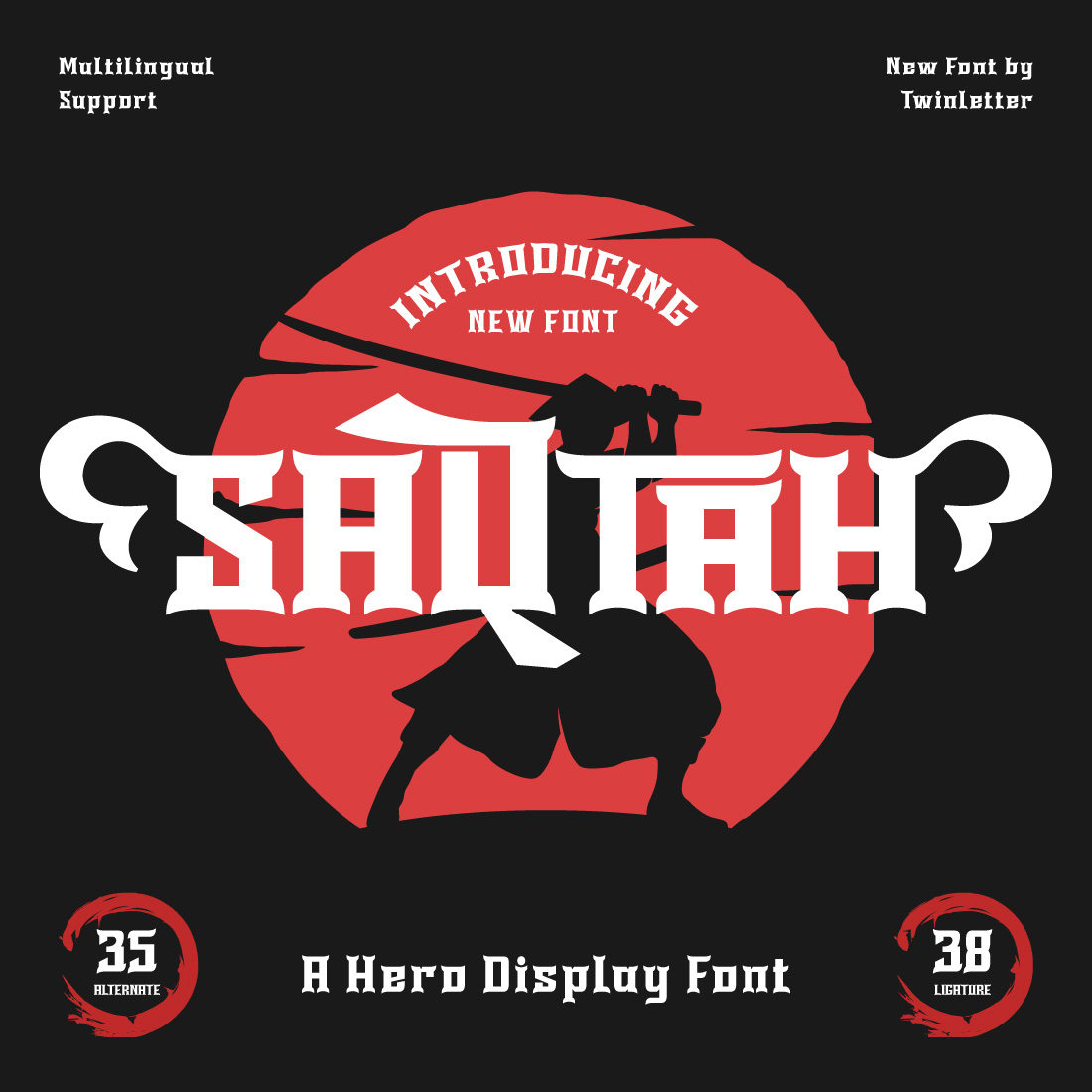 SAQTAH | Display Hero Font preview image.