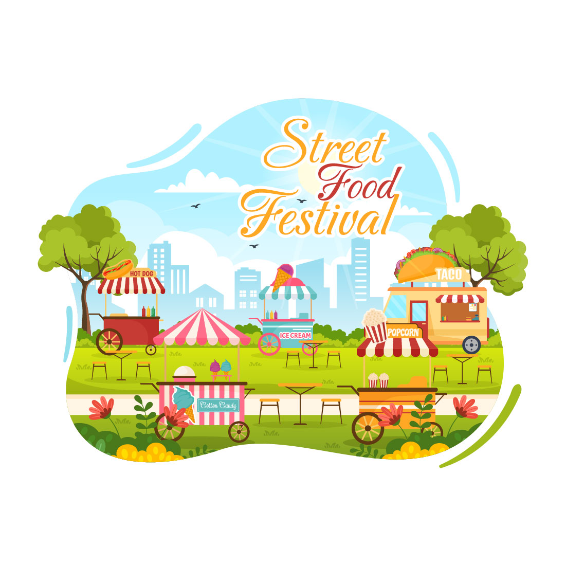 16 Street Food Festival Event Illustration preview image.