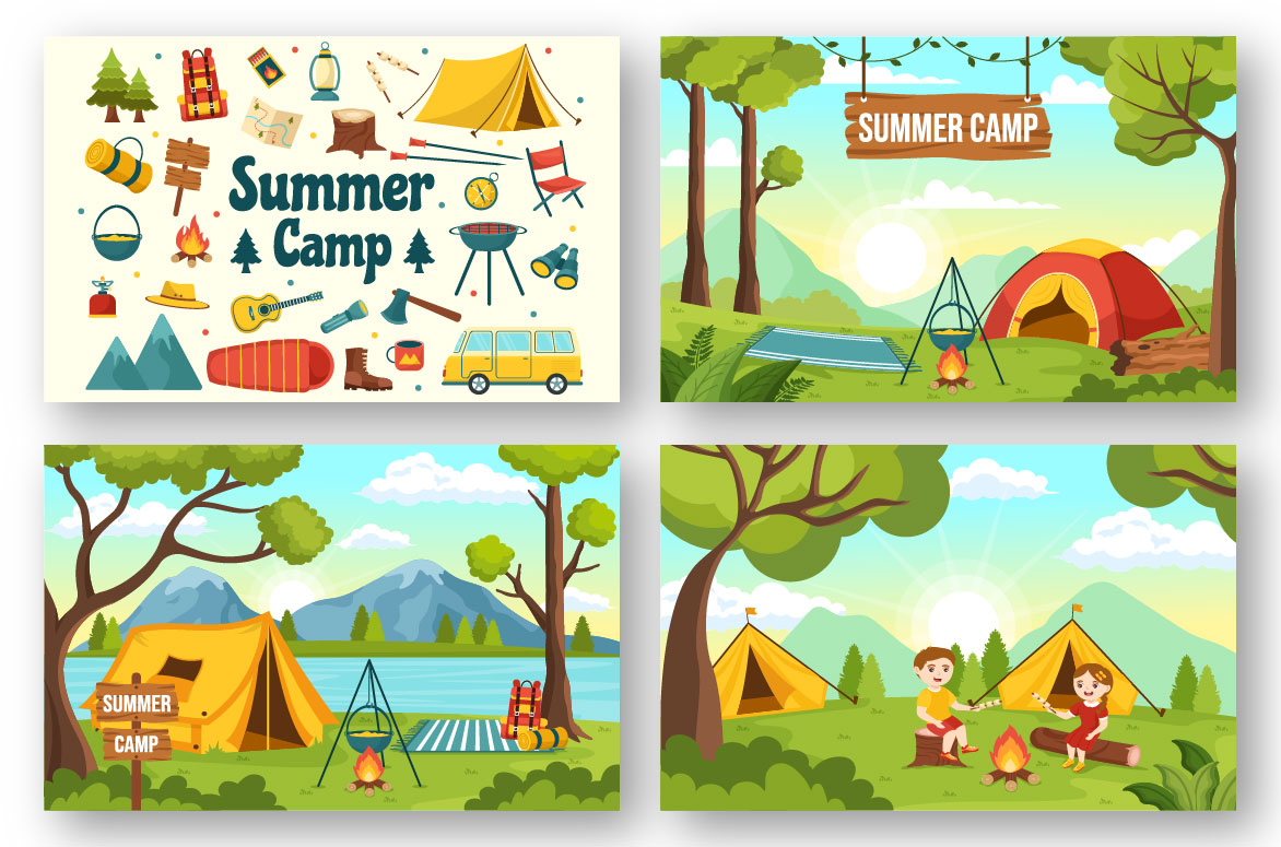summer camp clipart for kids