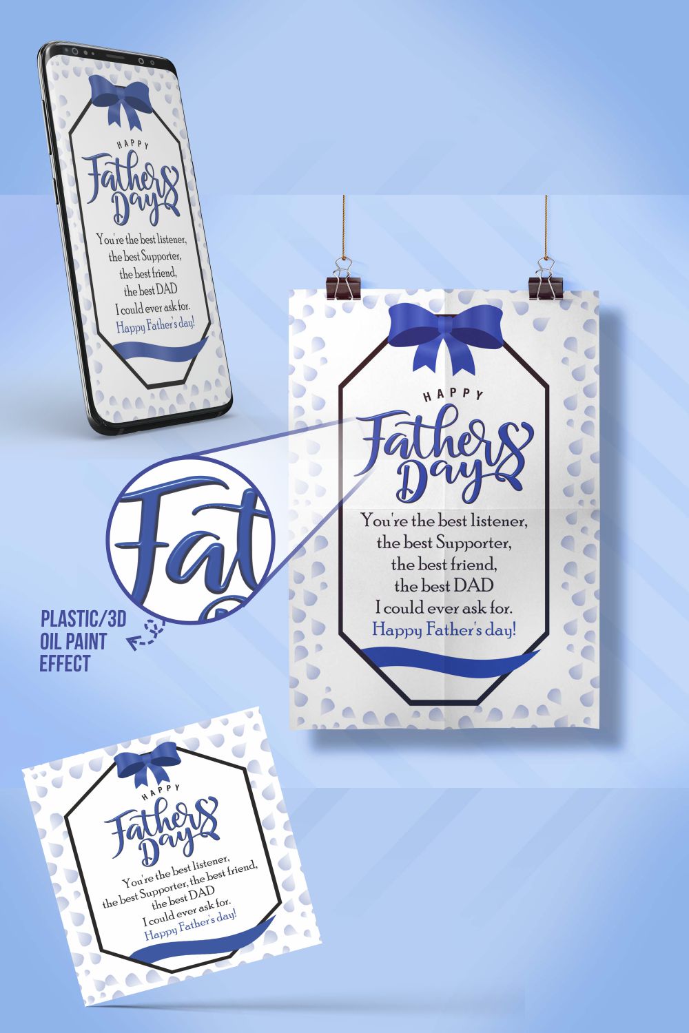 Happy Fathers Day Celebration Flyer pinterest preview image.