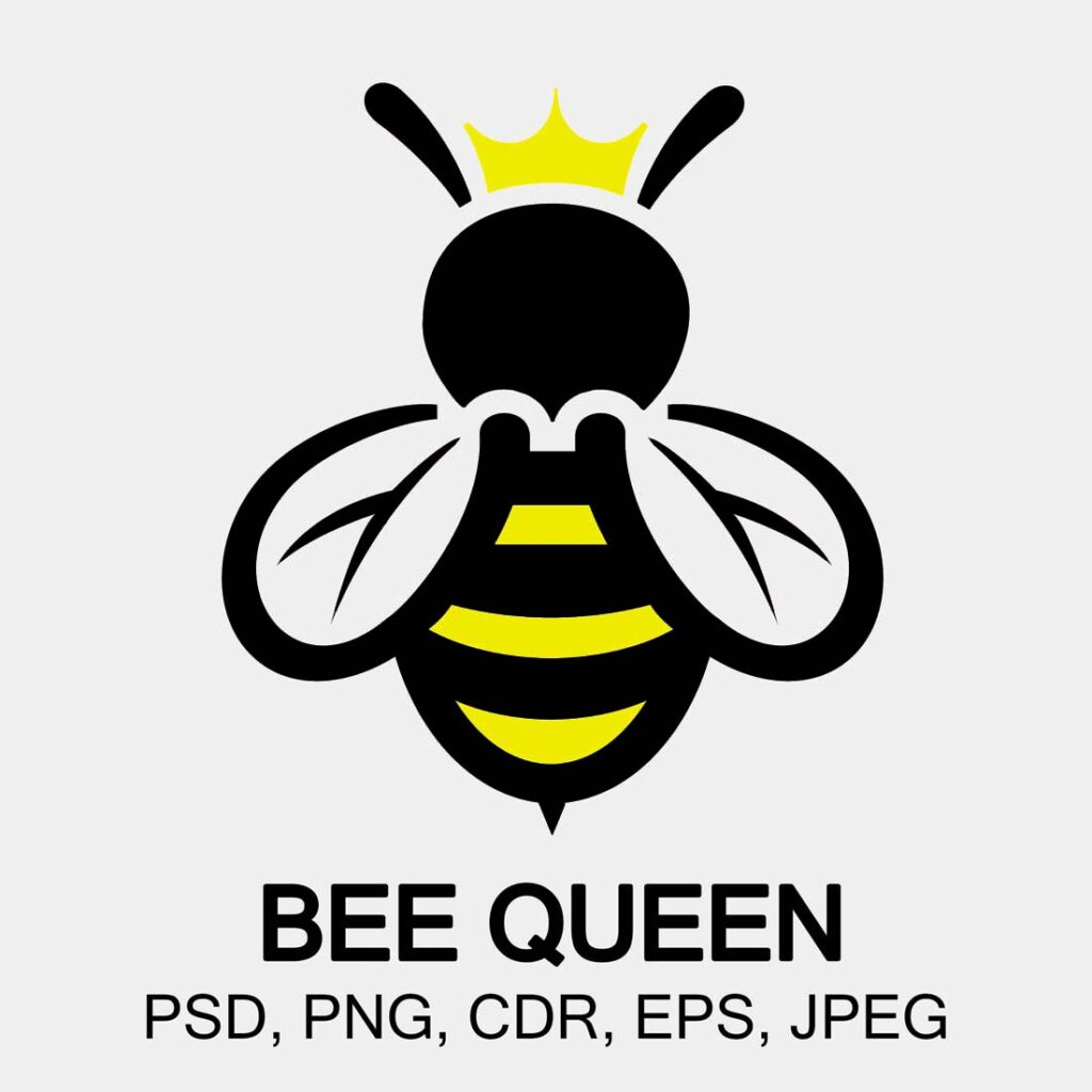 Creative Honey Bee Queen Logo MasterBundles