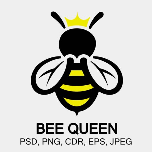 Creative Honey Bee Queen Logo cover image.