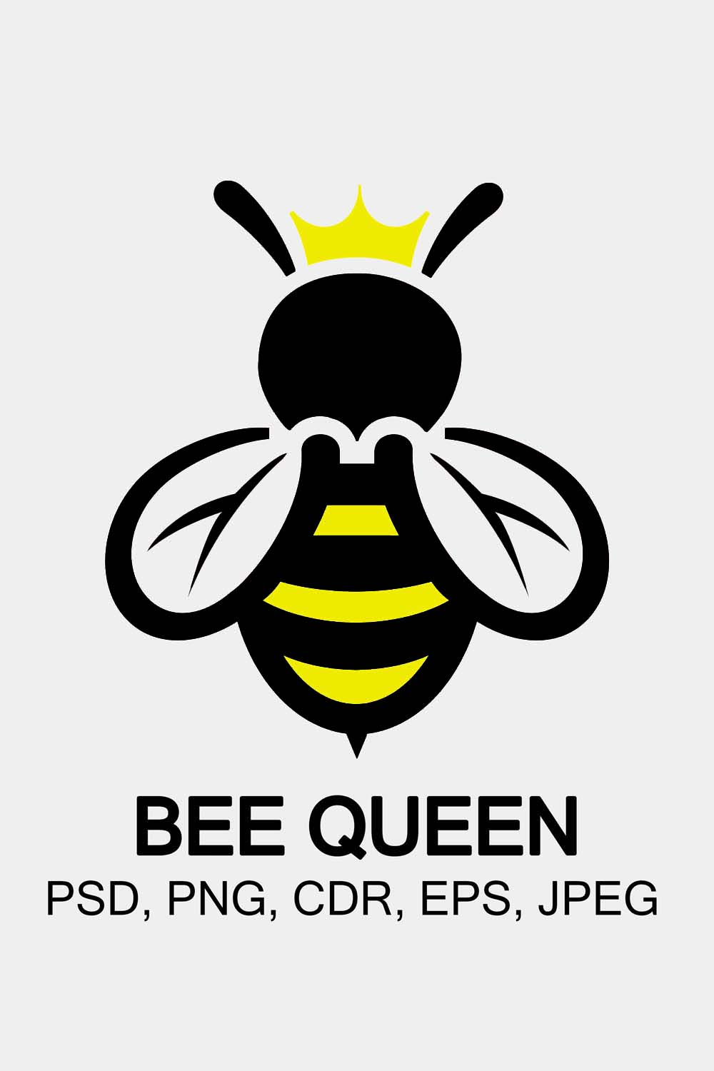 Creative Honey Bee Queen Logo pinterest preview image.