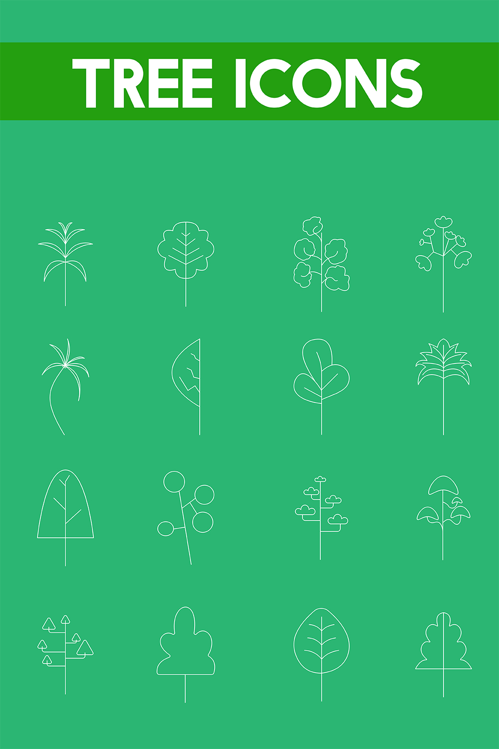 flat trees icons vector pack pinterest preview image.