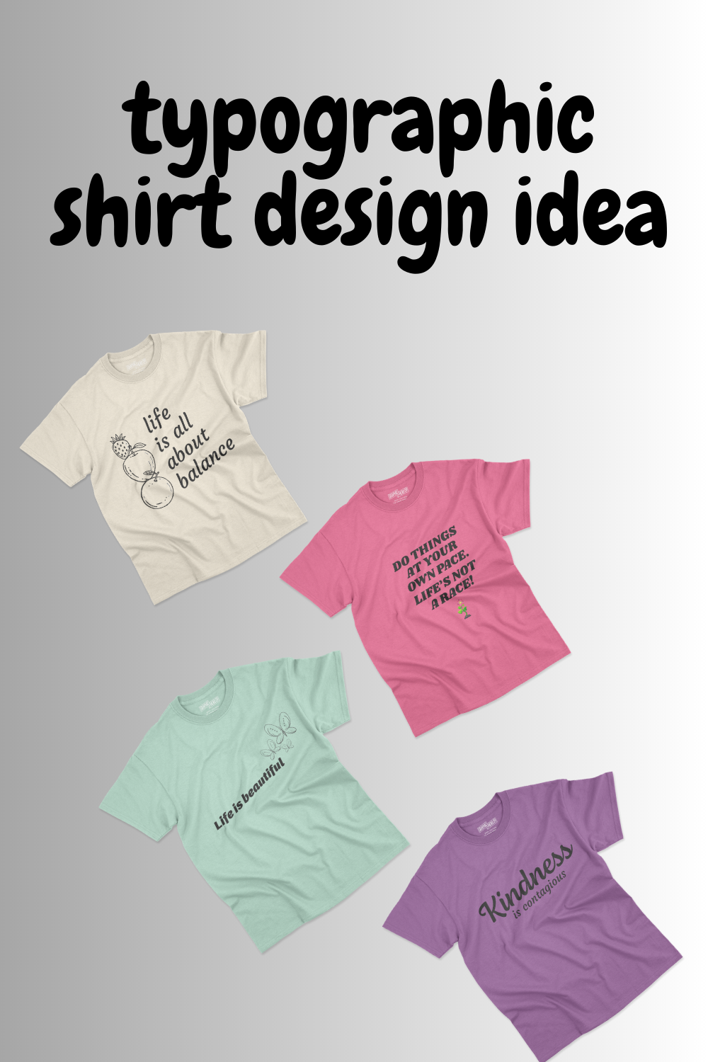 4 Motivational Quotes Typography T Shirt Design Bundle pinterest preview image.