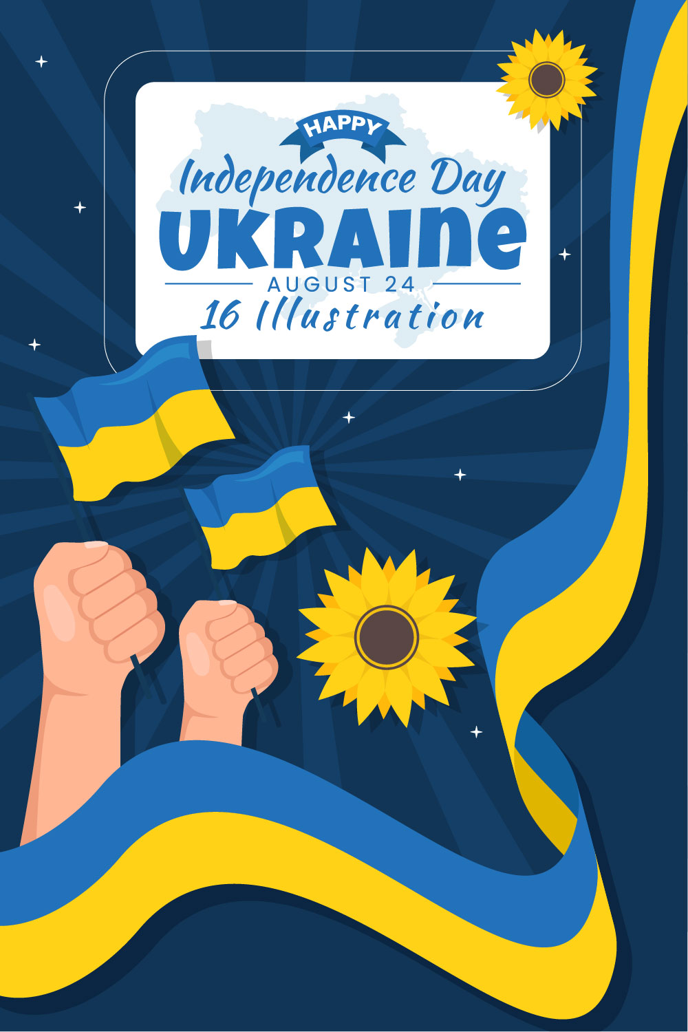 16 Ukraine Independence Day Illustration pinterest preview image.