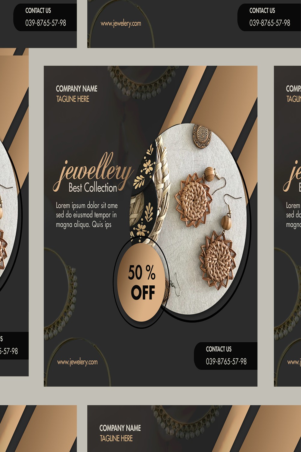 jewelery flyer template pinterest preview image.