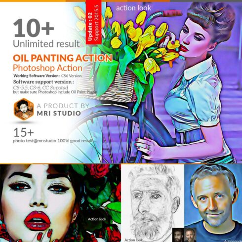 Oil Panting Photoshop Action cover image.